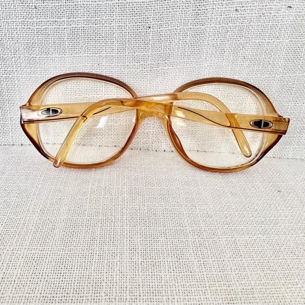 Vintage Christian Dior Retro Butterfly Round Oversized Eyeglasses